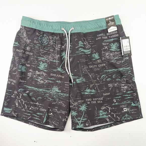 Salty Crew Men's Island Time Volley Swim Shorts - Large - Picture 1 of 6